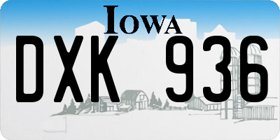 IA license plate DXK936