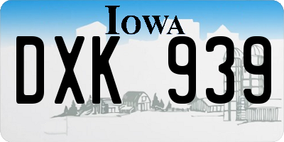 IA license plate DXK939