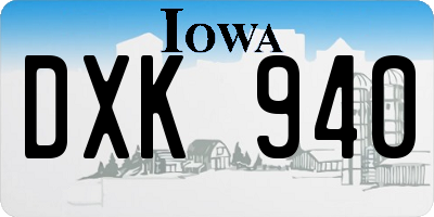 IA license plate DXK940