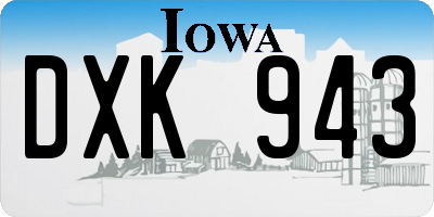 IA license plate DXK943