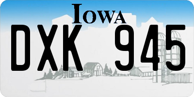 IA license plate DXK945