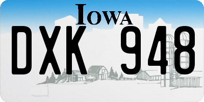 IA license plate DXK948