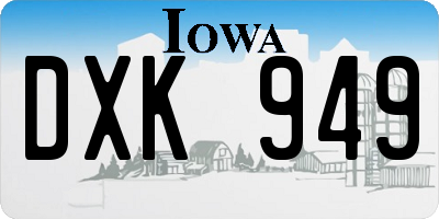 IA license plate DXK949