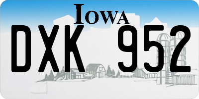 IA license plate DXK952