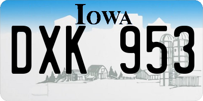 IA license plate DXK953