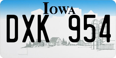 IA license plate DXK954
