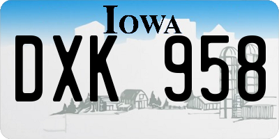 IA license plate DXK958