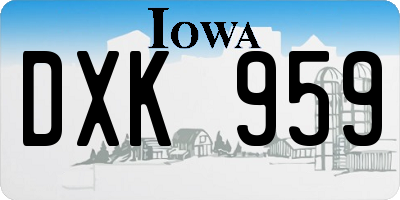 IA license plate DXK959