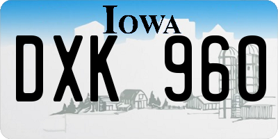 IA license plate DXK960