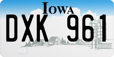 IA license plate DXK961