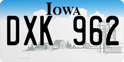 IA license plate DXK962