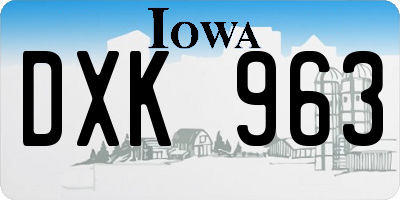 IA license plate DXK963