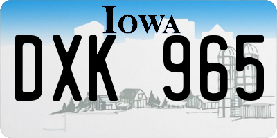 IA license plate DXK965
