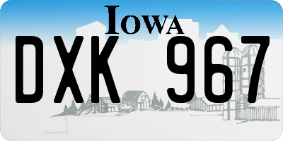 IA license plate DXK967