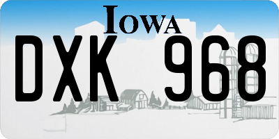 IA license plate DXK968