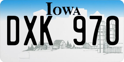 IA license plate DXK970