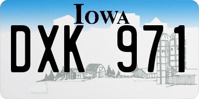 IA license plate DXK971