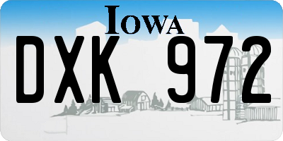 IA license plate DXK972