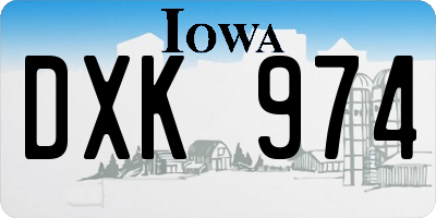IA license plate DXK974