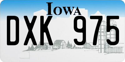 IA license plate DXK975