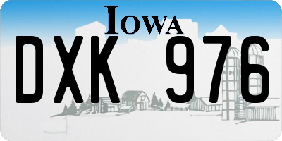IA license plate DXK976