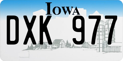 IA license plate DXK977