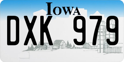 IA license plate DXK979