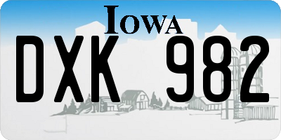 IA license plate DXK982