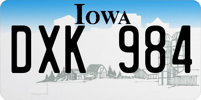 IA license plate DXK984