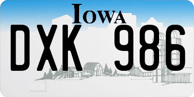 IA license plate DXK986