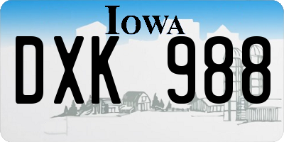 IA license plate DXK988