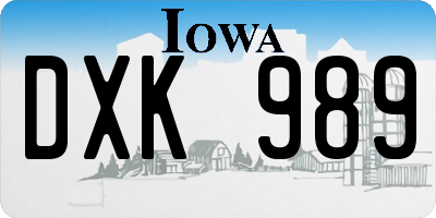 IA license plate DXK989