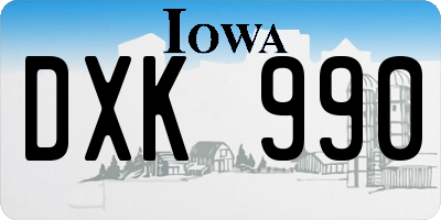 IA license plate DXK990