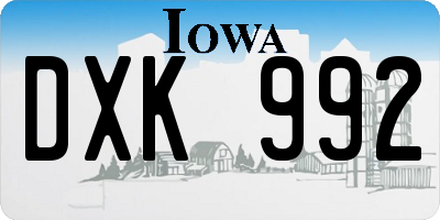 IA license plate DXK992