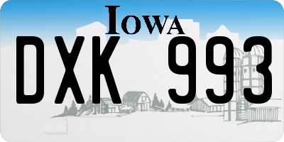 IA license plate DXK993