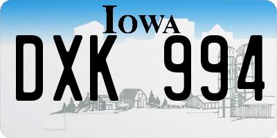 IA license plate DXK994