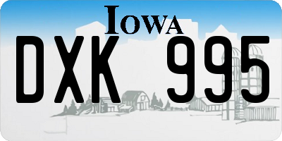 IA license plate DXK995