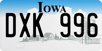 IA license plate DXK996