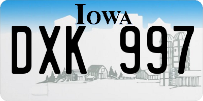IA license plate DXK997