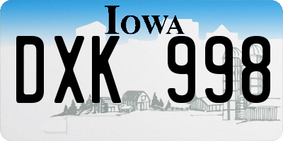 IA license plate DXK998