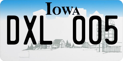 IA license plate DXL005