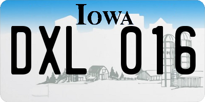 IA license plate DXL016