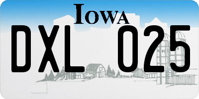 IA license plate DXL025