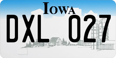 IA license plate DXL027