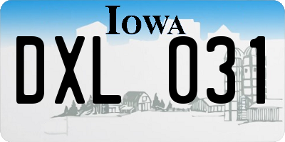 IA license plate DXL031