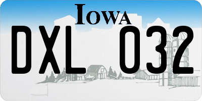 IA license plate DXL032