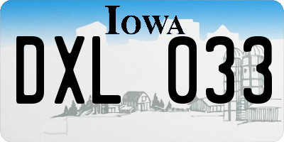 IA license plate DXL033