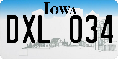 IA license plate DXL034