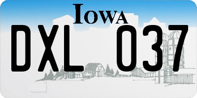 IA license plate DXL037
