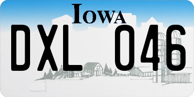 IA license plate DXL046